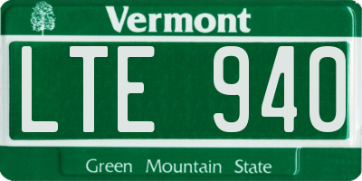VT license plate LTE940