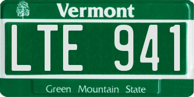 VT license plate LTE941