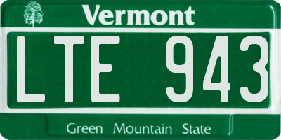 VT license plate LTE943