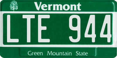 VT license plate LTE944