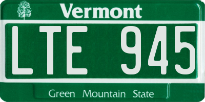 VT license plate LTE945