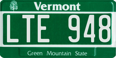 VT license plate LTE948