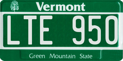 VT license plate LTE950