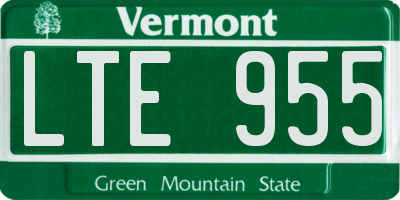 VT license plate LTE955