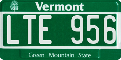 VT license plate LTE956