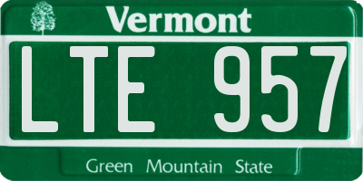 VT license plate LTE957