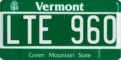 VT license plate LTE960