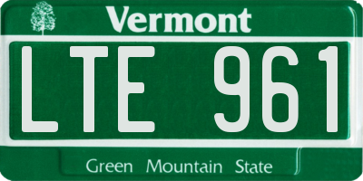 VT license plate LTE961