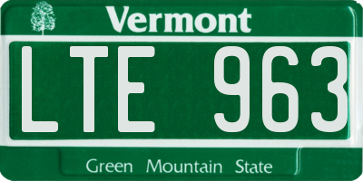 VT license plate LTE963