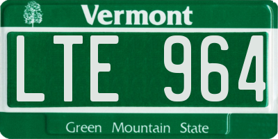 VT license plate LTE964