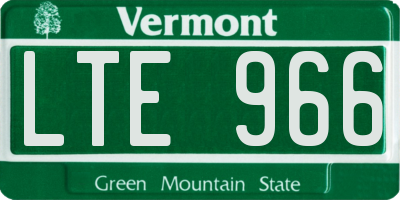 VT license plate LTE966