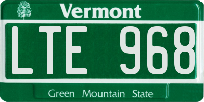VT license plate LTE968