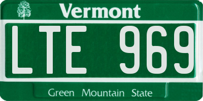 VT license plate LTE969