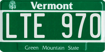 VT license plate LTE970