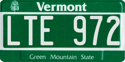 VT license plate LTE972