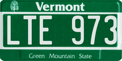 VT license plate LTE973