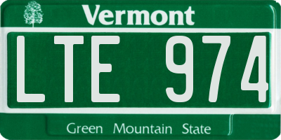VT license plate LTE974