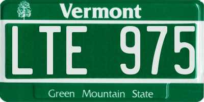 VT license plate LTE975