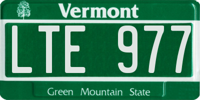 VT license plate LTE977
