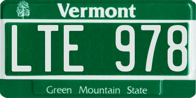 VT license plate LTE978