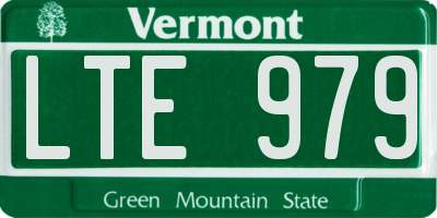 VT license plate LTE979