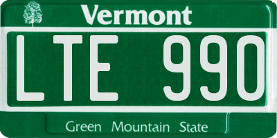 VT license plate LTE990