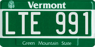 VT license plate LTE991