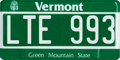 VT license plate LTE993