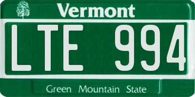 VT license plate LTE994
