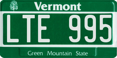 VT license plate LTE995