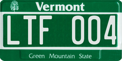 VT license plate LTF004