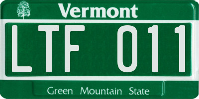 VT license plate LTF011
