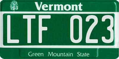 VT license plate LTF023
