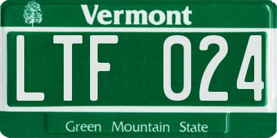 VT license plate LTF024