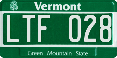 VT license plate LTF028