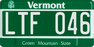 VT license plate LTF046