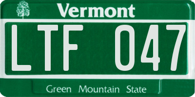 VT license plate LTF047