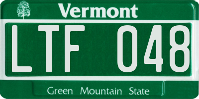 VT license plate LTF048