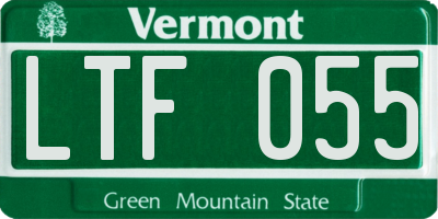 VT license plate LTF055