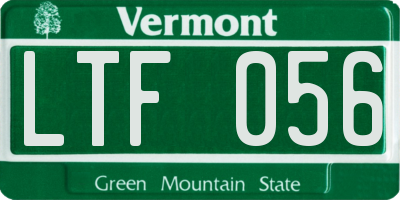 VT license plate LTF056