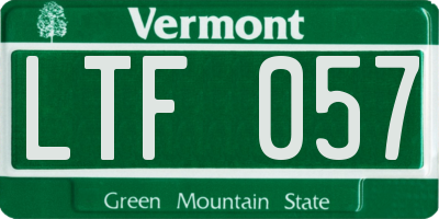 VT license plate LTF057