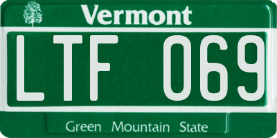 VT license plate LTF069