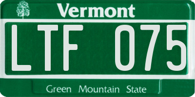 VT license plate LTF075