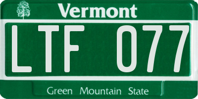 VT license plate LTF077