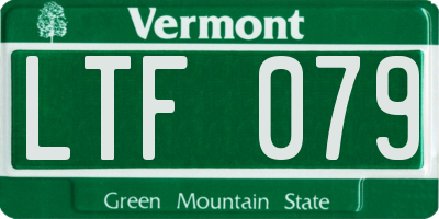 VT license plate LTF079