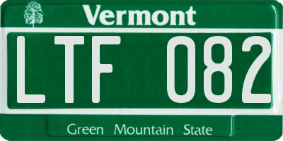 VT license plate LTF082