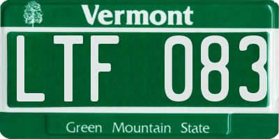 VT license plate LTF083