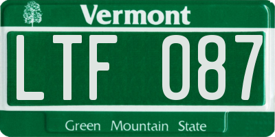 VT license plate LTF087