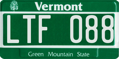 VT license plate LTF088