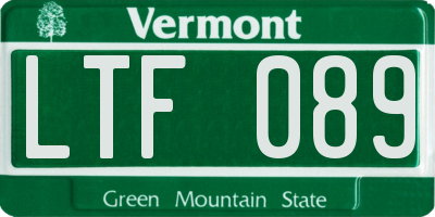 VT license plate LTF089